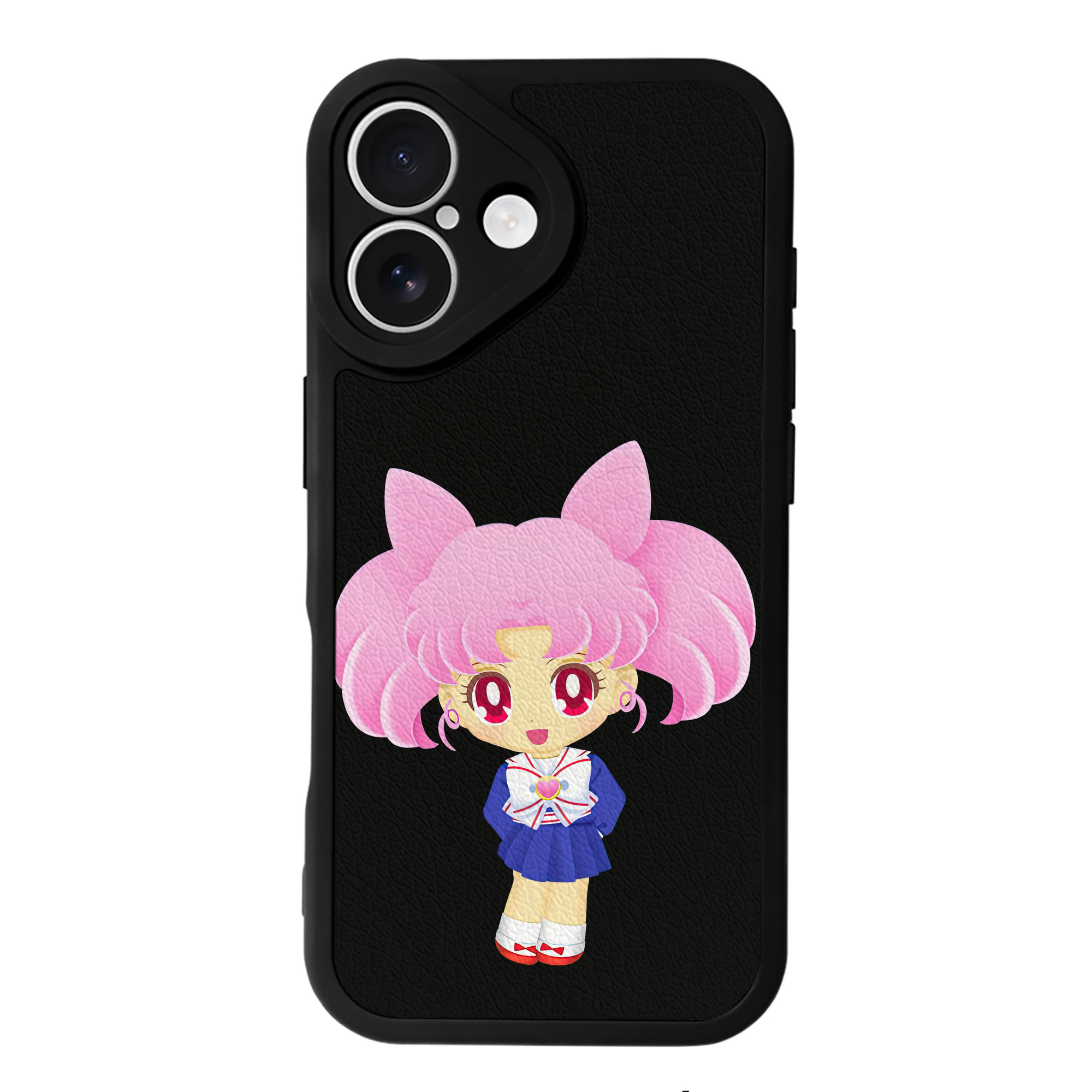 （画像用） 美少女戦士セーラームーン ちびうさ Sailor Moon Chibiusa Tsukino Usagi Small Lady Serenity 【iPhone 16シリーズ対応】シリコンスマホケース（レザー調） 材質：シリコン